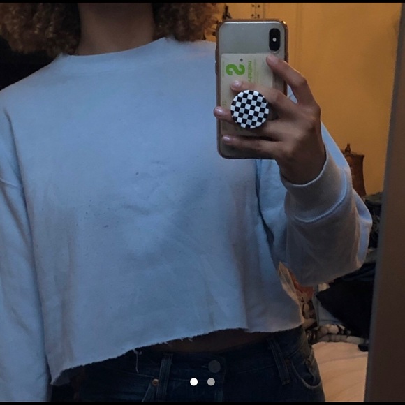 baby blue cropped sweater - Picture 1 of 1